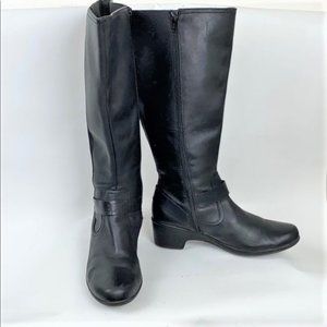 Clarks Black Leather High Boots Sz 12